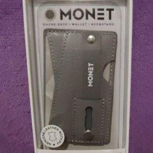 Gray Leather Monet Phone Wallet